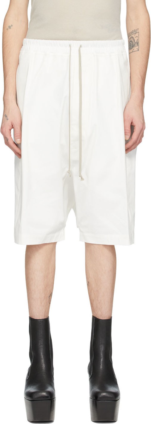 Rick Owens White Rick's Pods Shorts