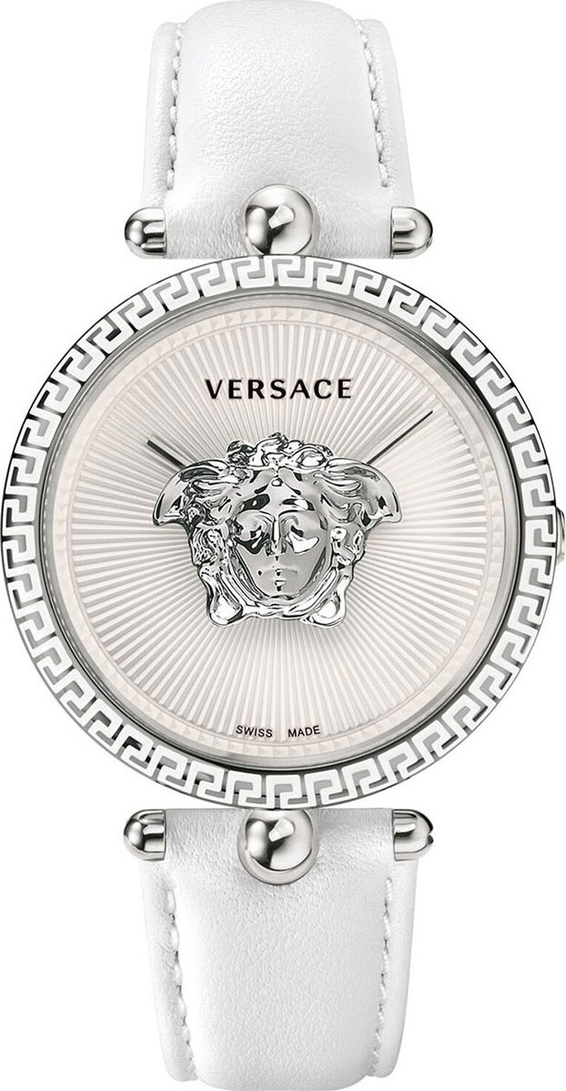 Versace 39mm Palazzo Empire Watch, White/Silver