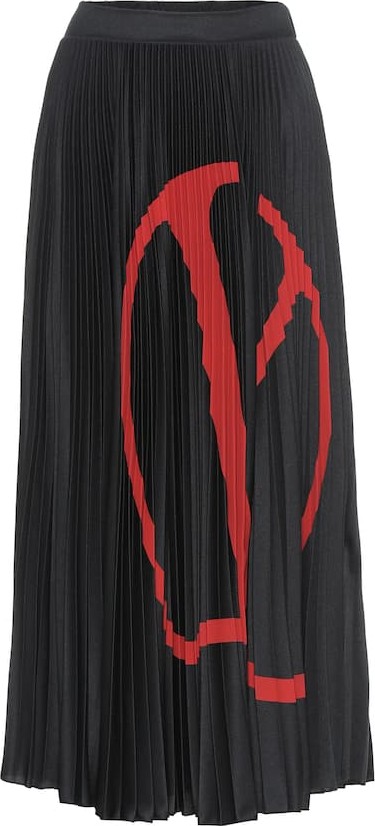Valentino Go Logo jersey midi skirt