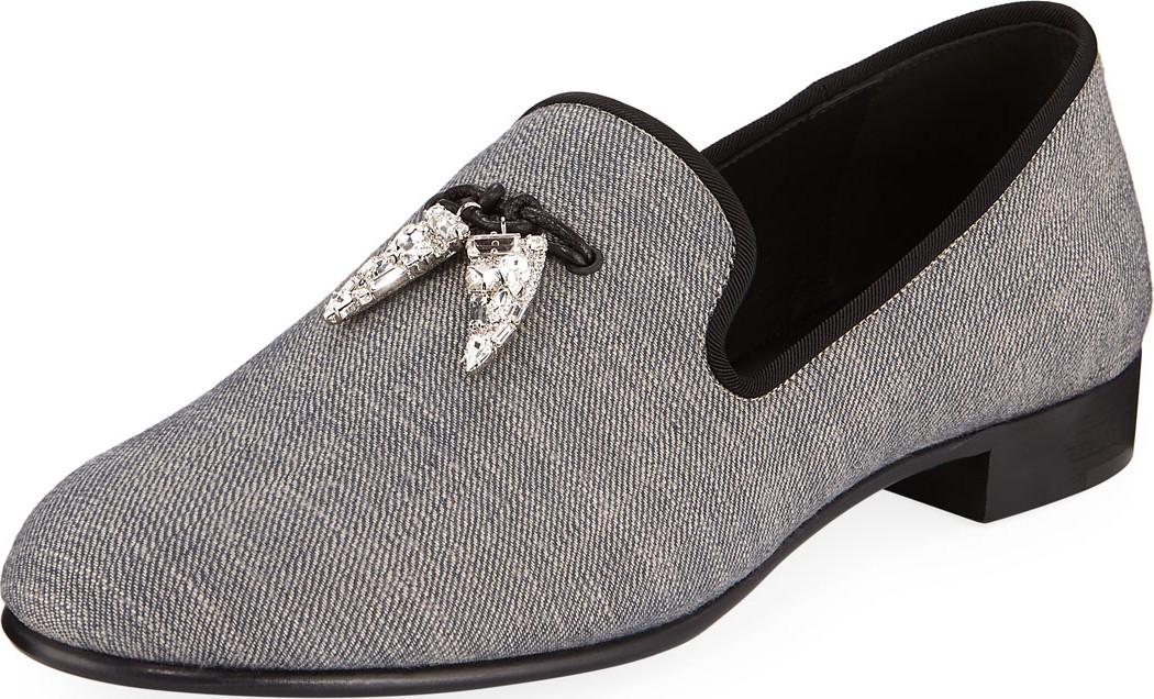 Giuseppe Zanotti Men's Kevin Graphic Shark Tooth Tassel Loafer