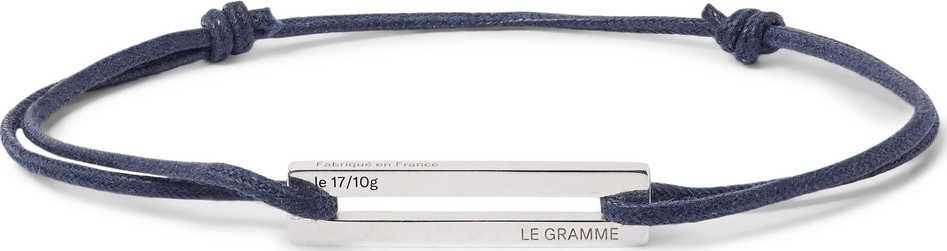 Le Gramme 17/10 Cord and Sterling Silver Bracelet