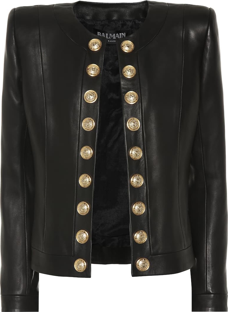 Balmain Embellished leather jacket