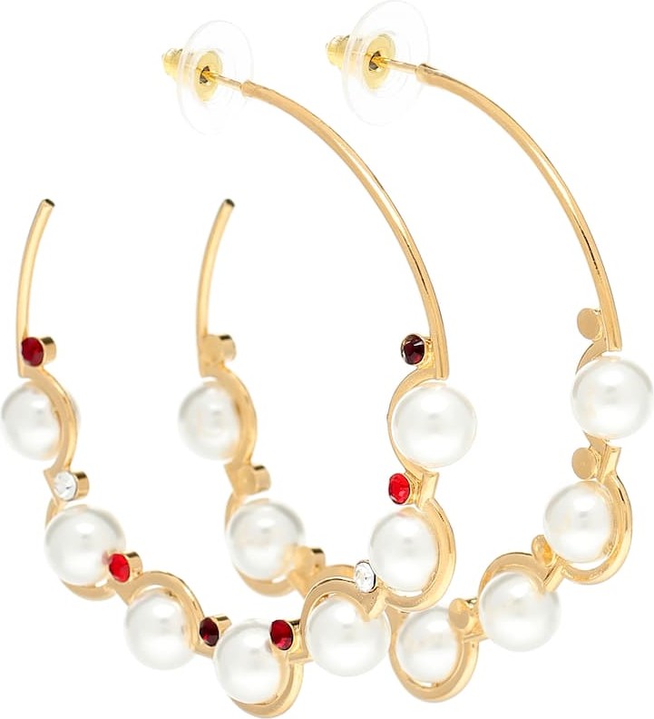 Erdem Embellished hoop earrings