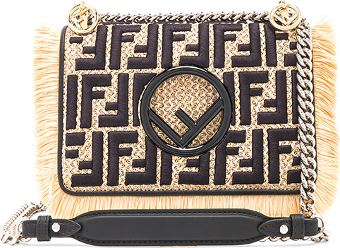 Fendi Small Raffia Trim Logo Embroidered Kan I Logo