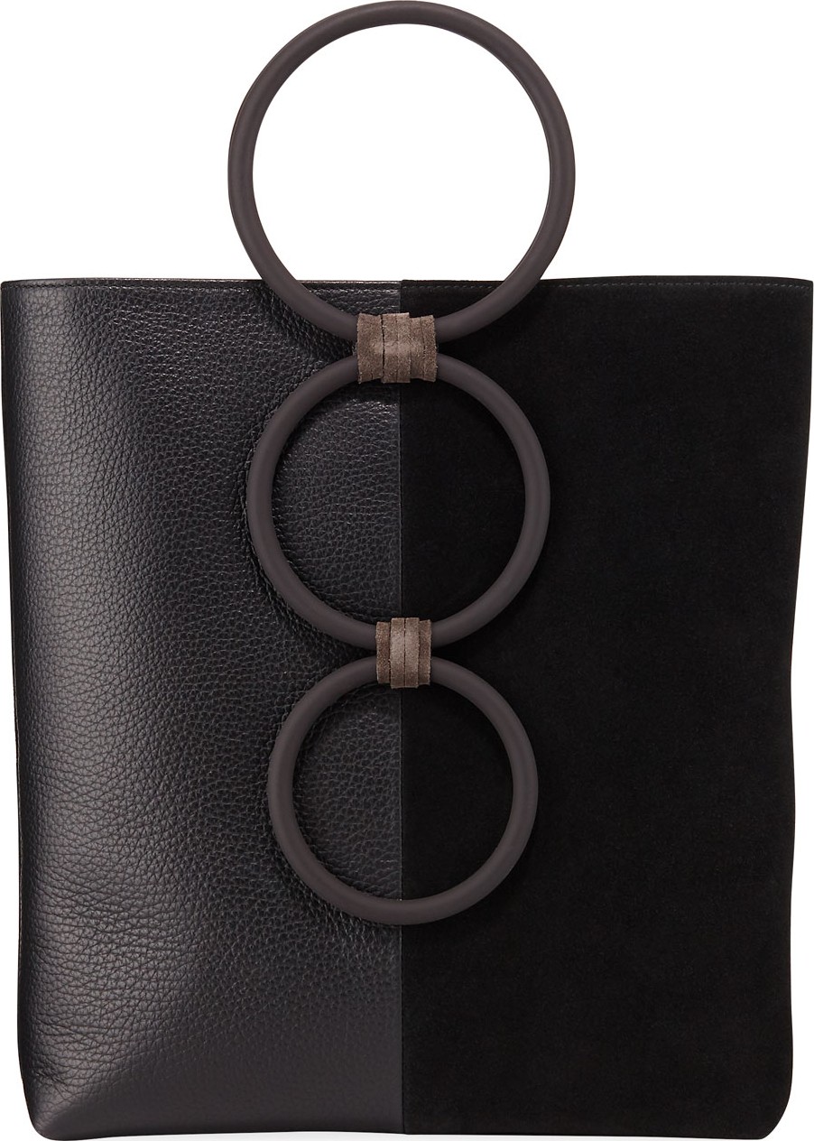 Carolina Santo Domingo Petra Mini Leather/Suede Ring Tote Bag