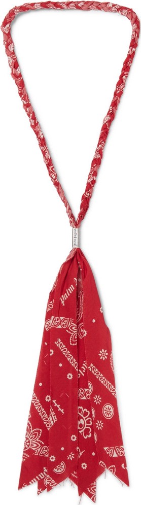 Palm Angels Bandana-Print Cotton Necklace