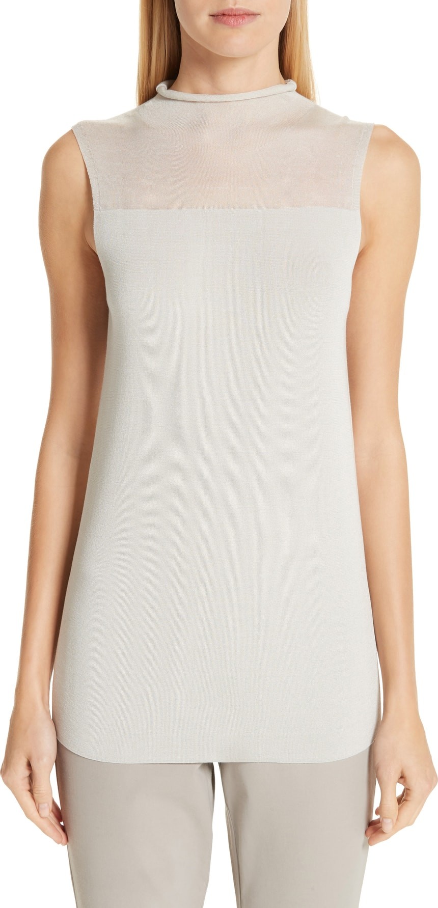 Lafayette 148 New York Sheer Yoke Shell Tank