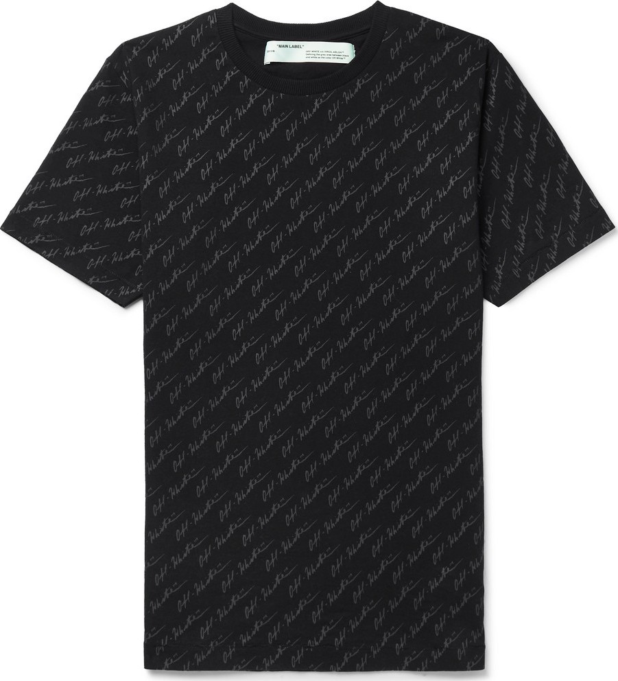 Off White Logo-Print Cotton-Jersey T-Shirt