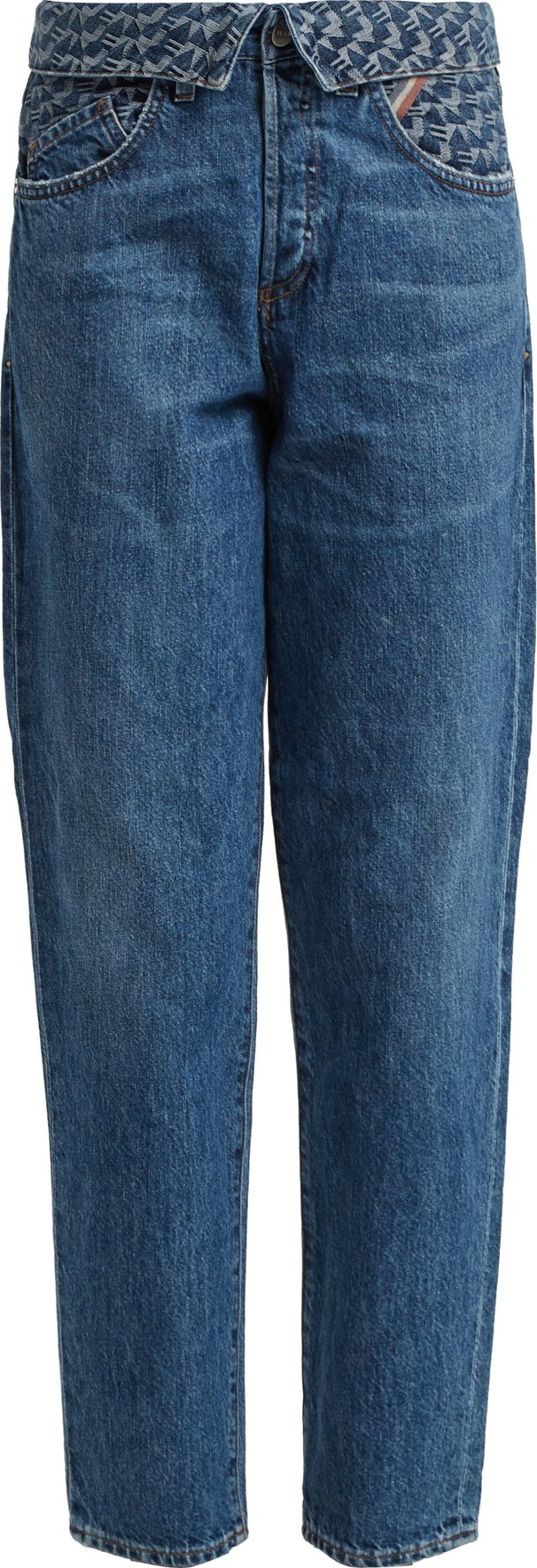 Jean Atelier Flip fold-over embroidered jeans