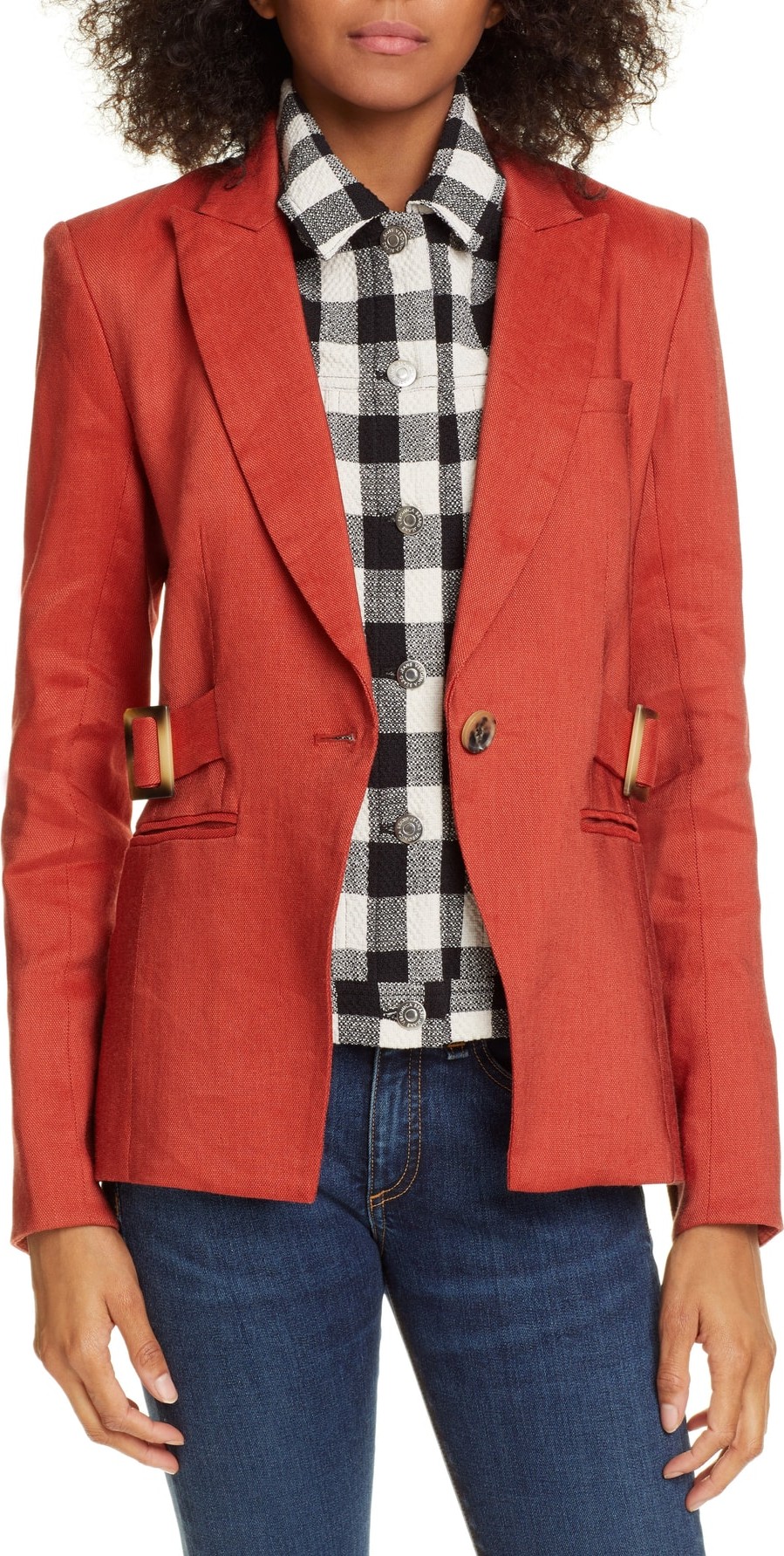 Veronica Beard Slate Buffalo Check Dickey