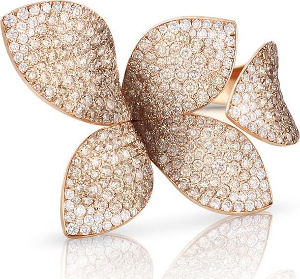 Pasquale Bruni Giardini Segreti 18k Rose Gold Diamond Leaf Ring, 4.35 cts., Size 6