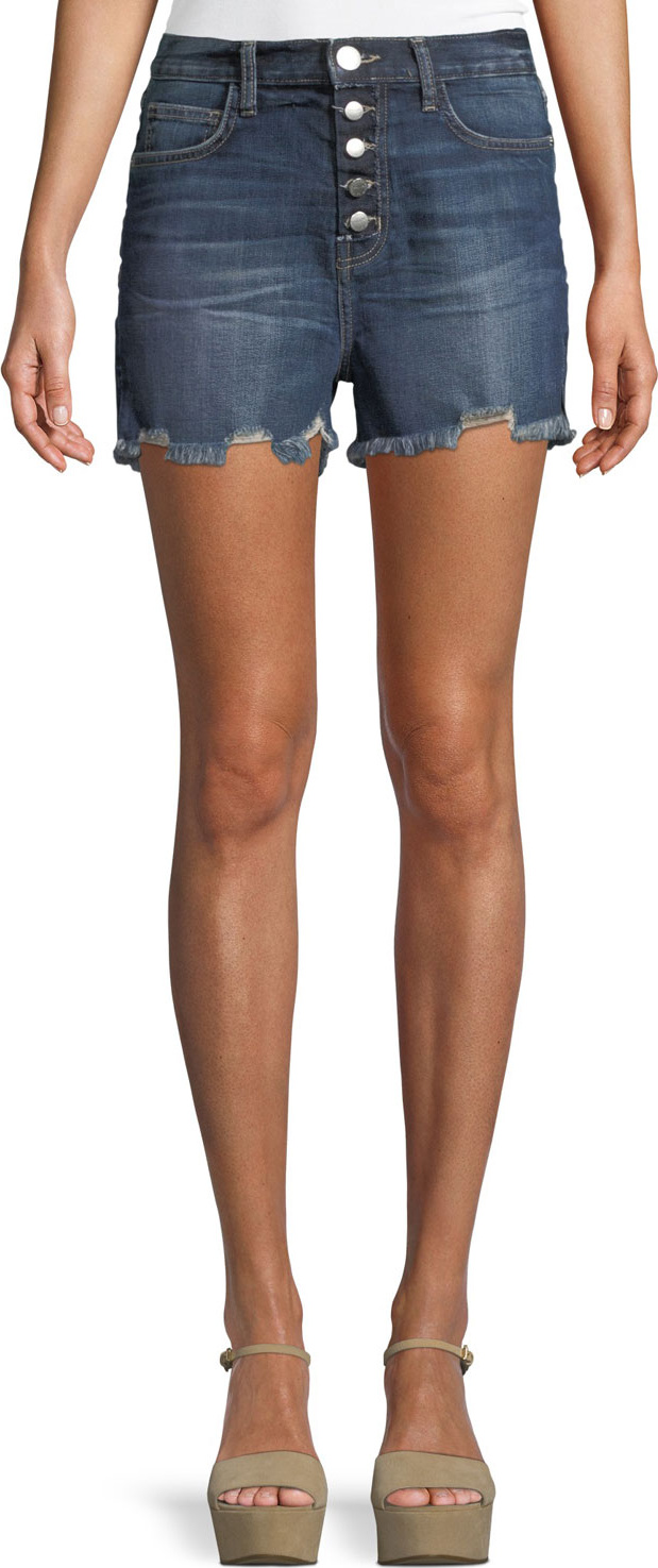Current/Elliott The Ultra High-Waist Shorts w/ Chewed Hem