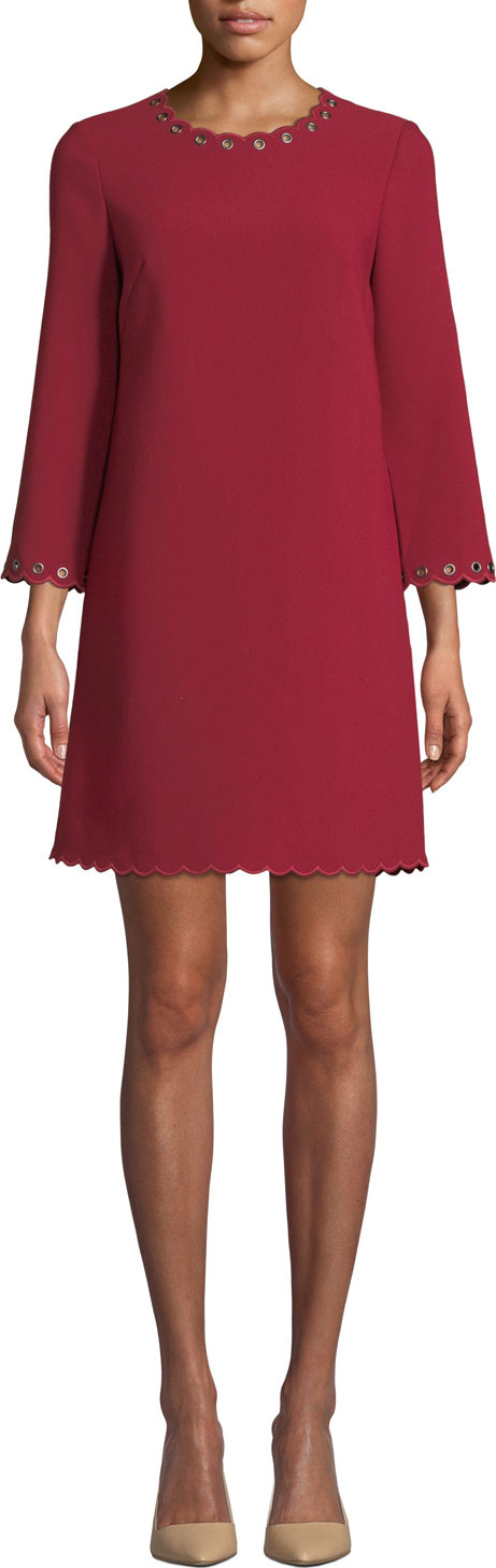 Kate Spade New York scalloped grommet shift dress
