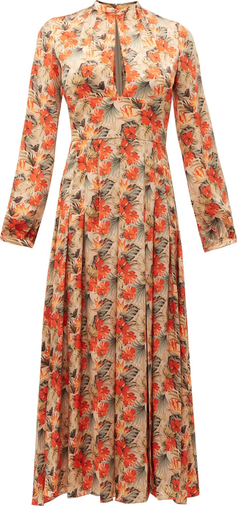 Raquel Diniz Alma pleated floral-print silk dress