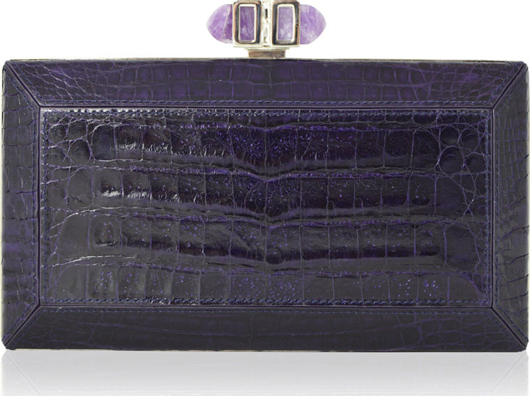 Judith Leiber Coffered Crocodile Minaudiere