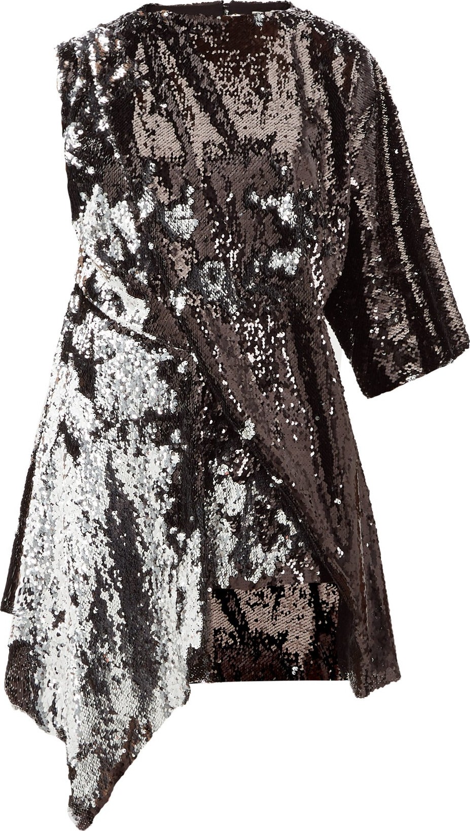 Marques'Almeida Open-back asymmetric sequinned mini dress