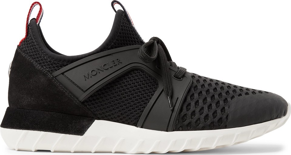 Moncler Emilien Suede and Rubber-Trimmed Mesh Sneakers
