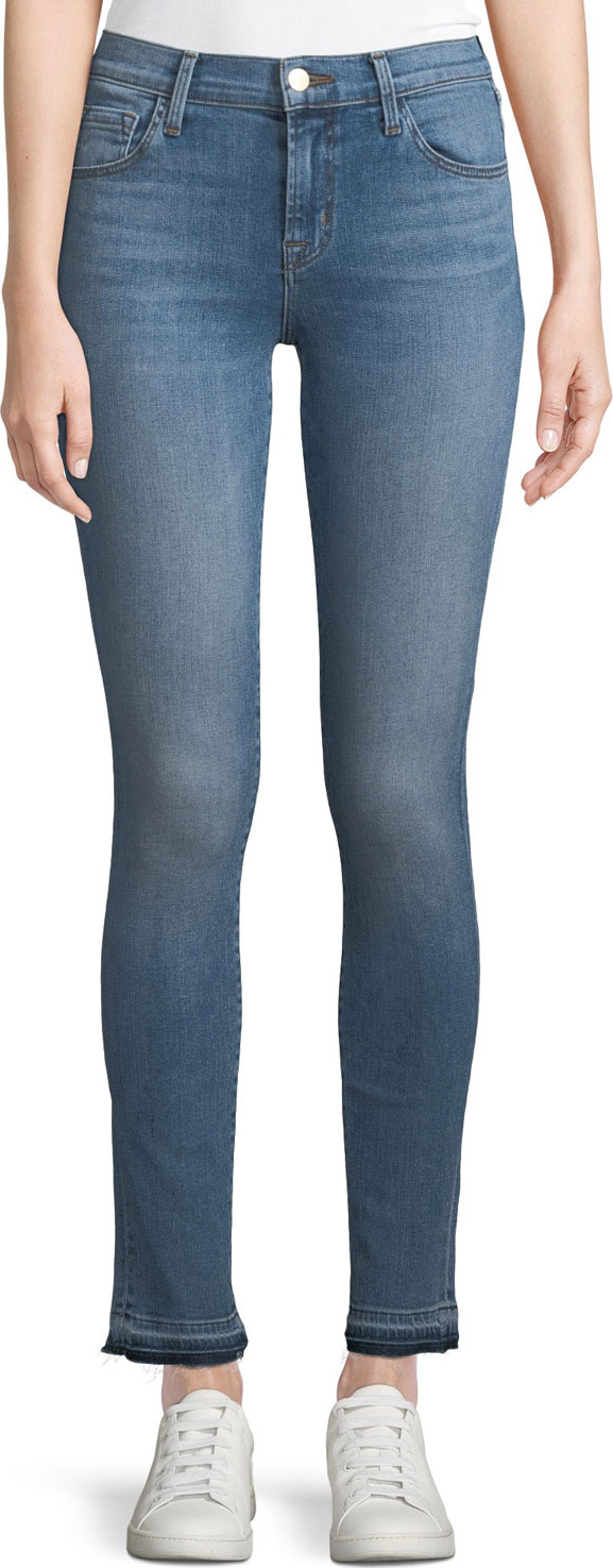 J BRAND 811 Mid-Rise Skinny Jeans with Released Hem, Delphi