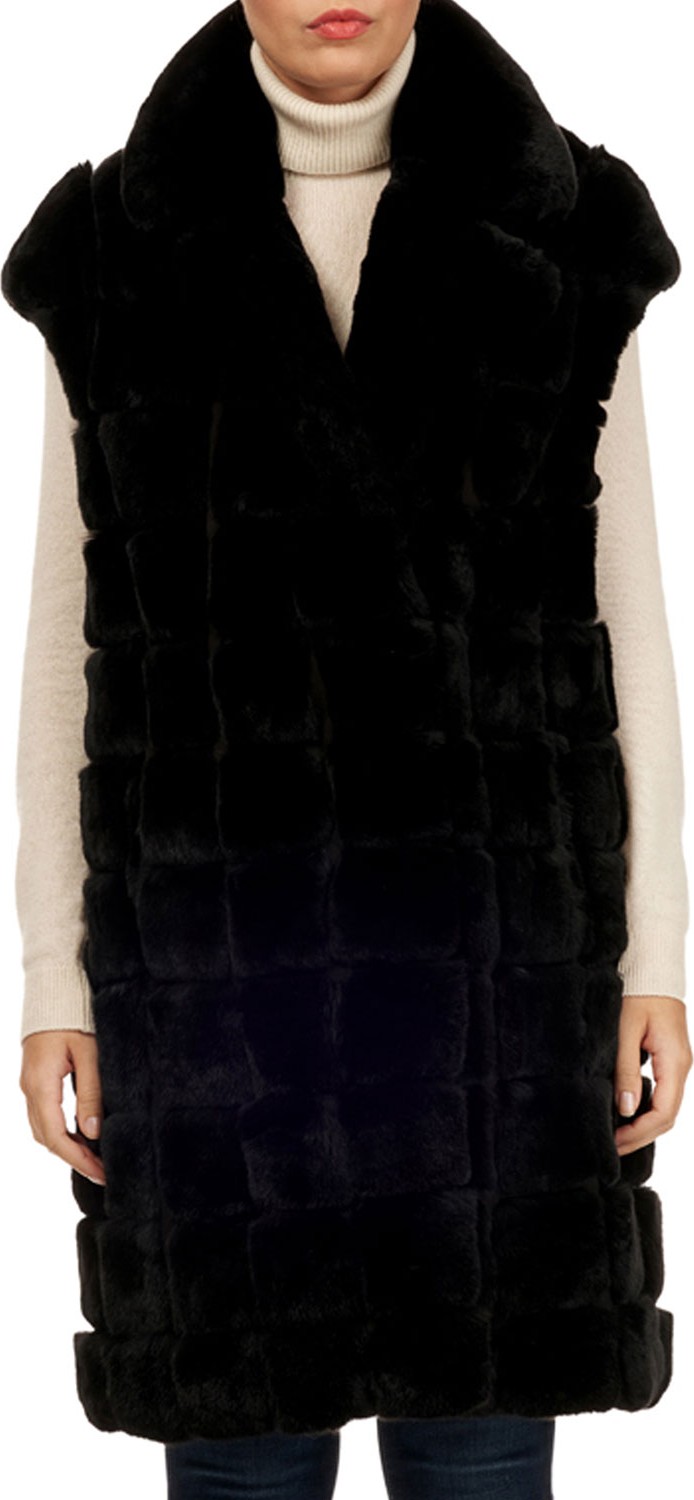 Gorski Rabbit Fur Notched-Collar Vest