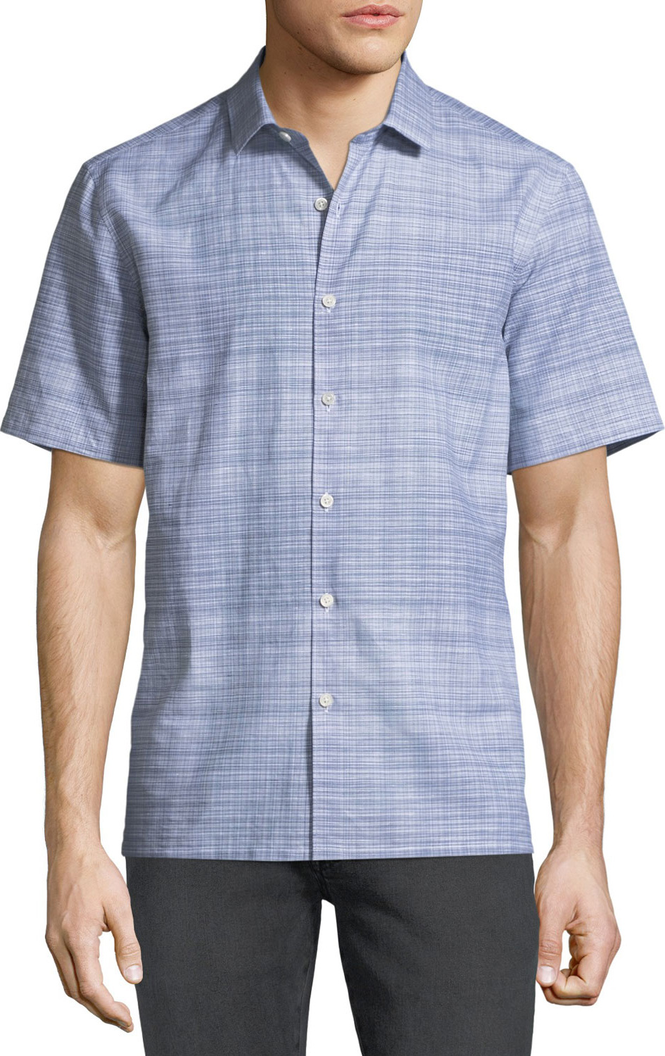 Theory Men's Murray Crosshatch Short-Sleeve Sport Shirt