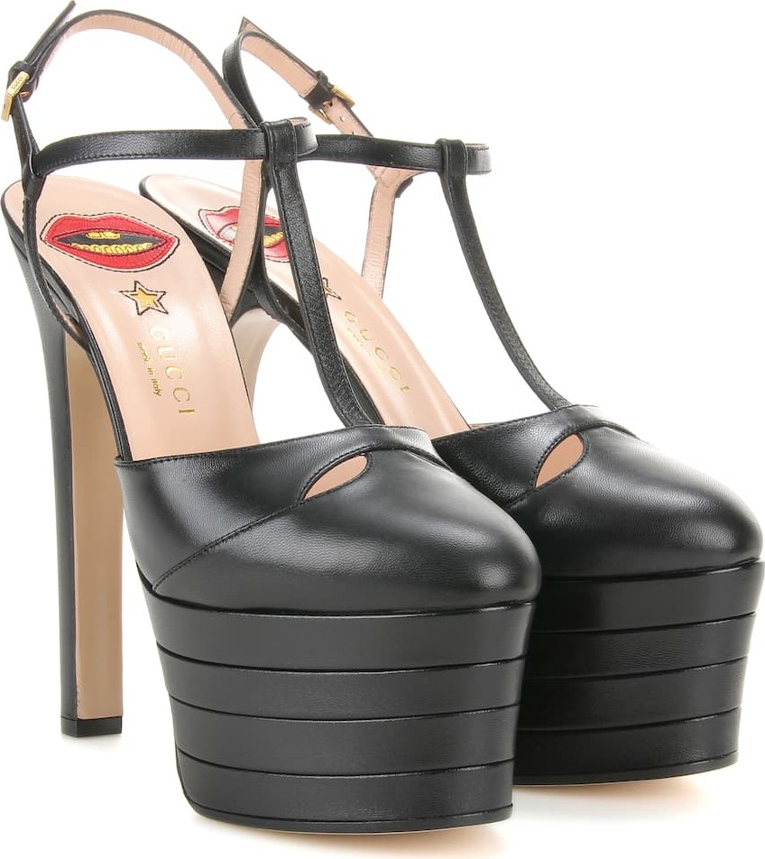 Gucci Leather platform pumps