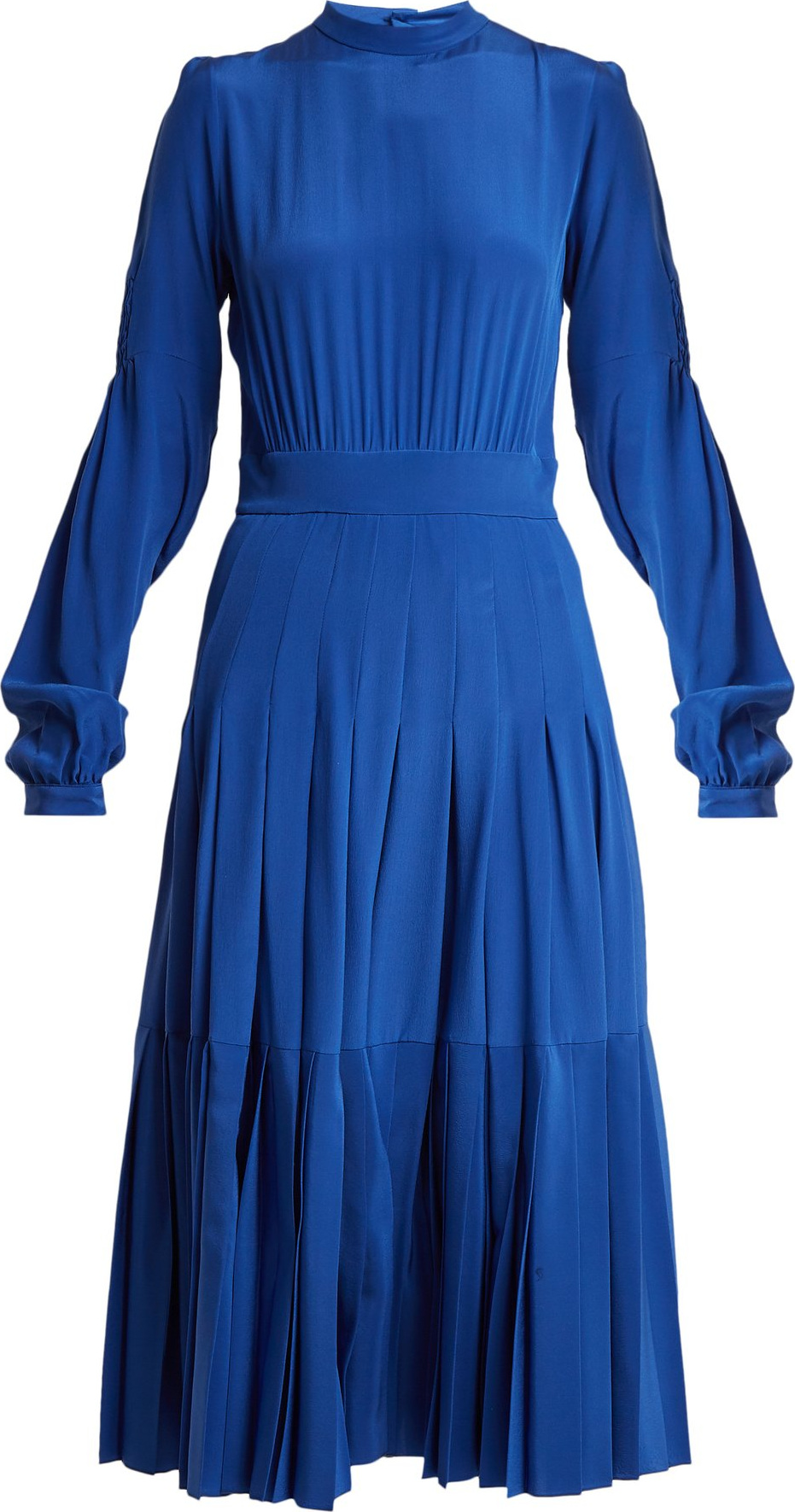 ROCHAS Pleated silk crepe de Chine midi dress
