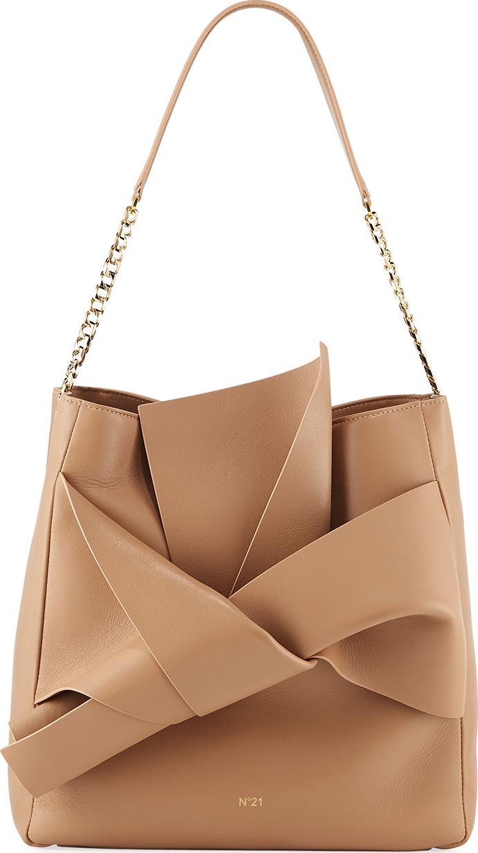 Nº21 Napa Leather Bow Hobo Bag