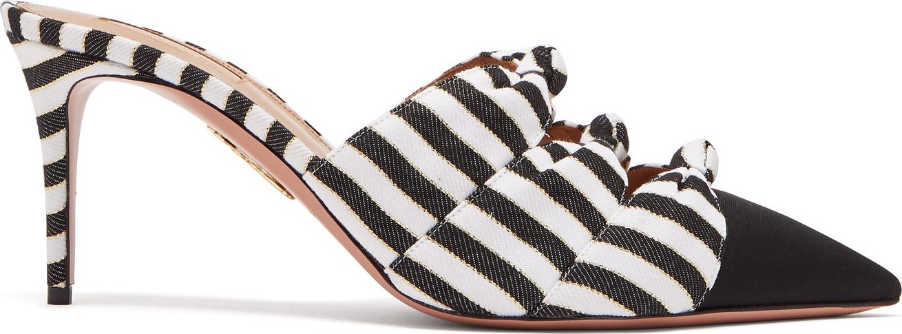 Aquazzura Mondaine 75 striped mules