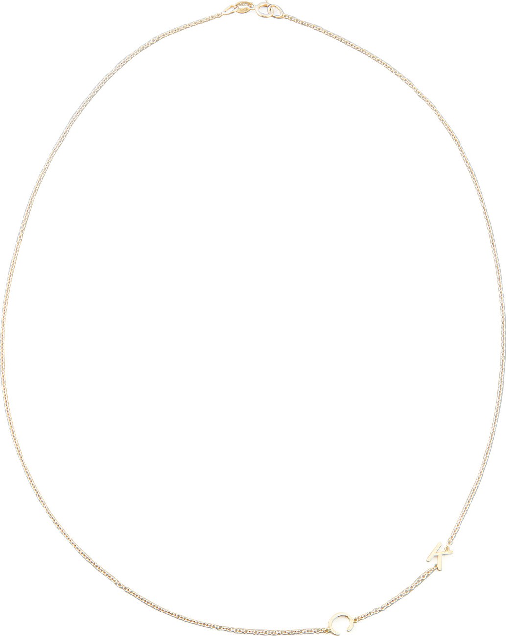 Maya Brenner Designs Mini 2-Letter Personalized Necklace, 14k Yellow Gold