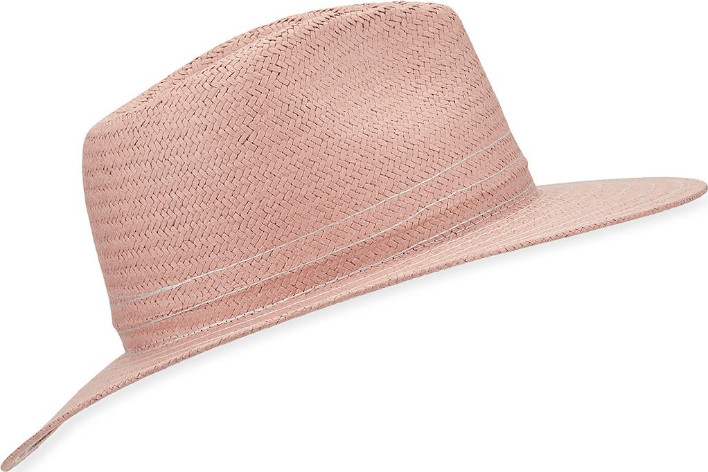 Rag & Bone Packable Straw Fedora Hat with Stitching