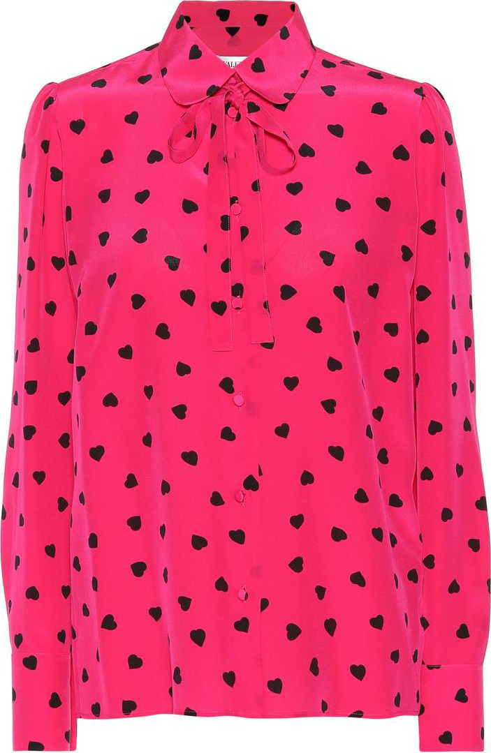 Valentino Heart printed silk shirt