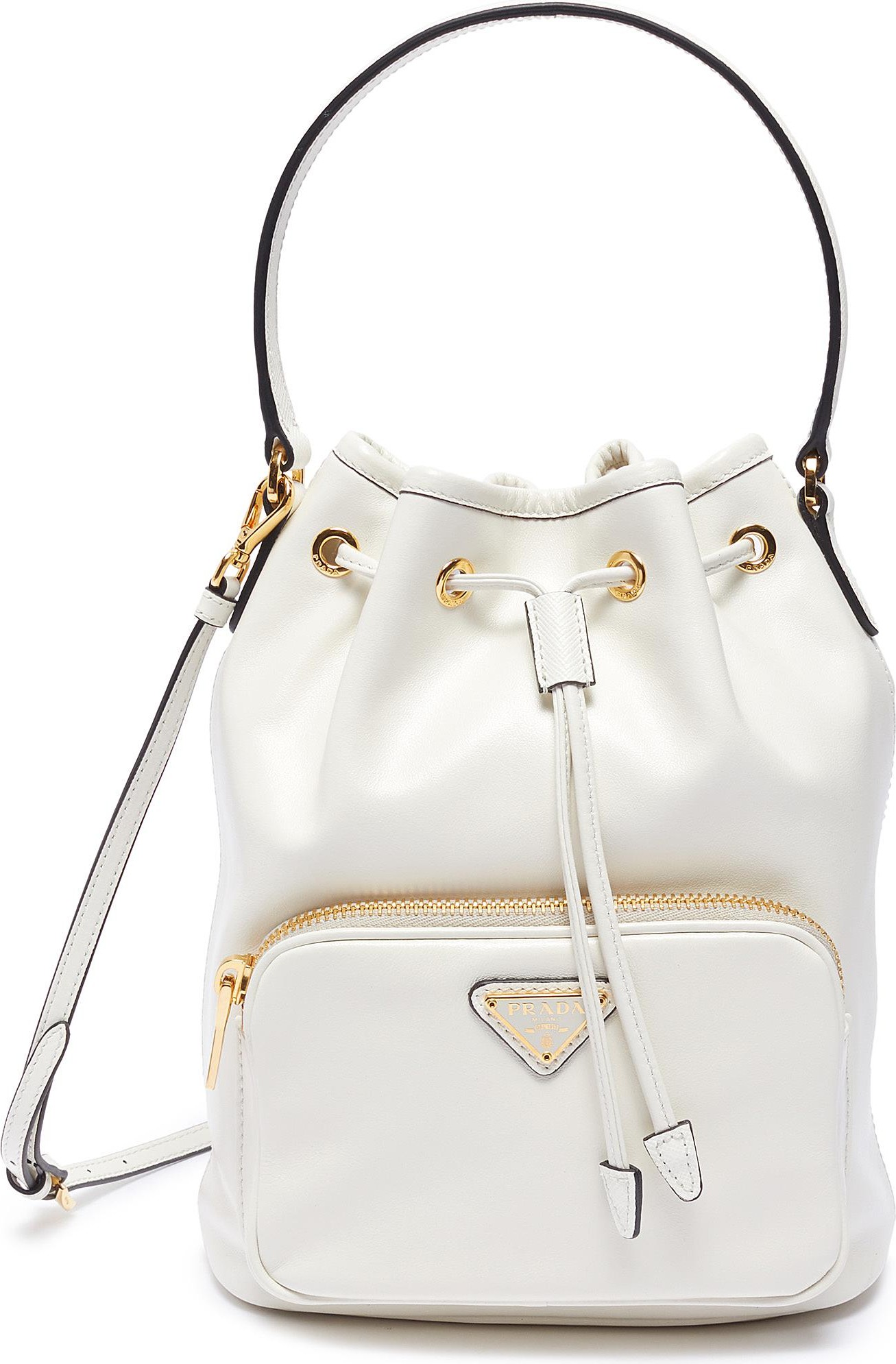 Prada Drawstring leather clutch