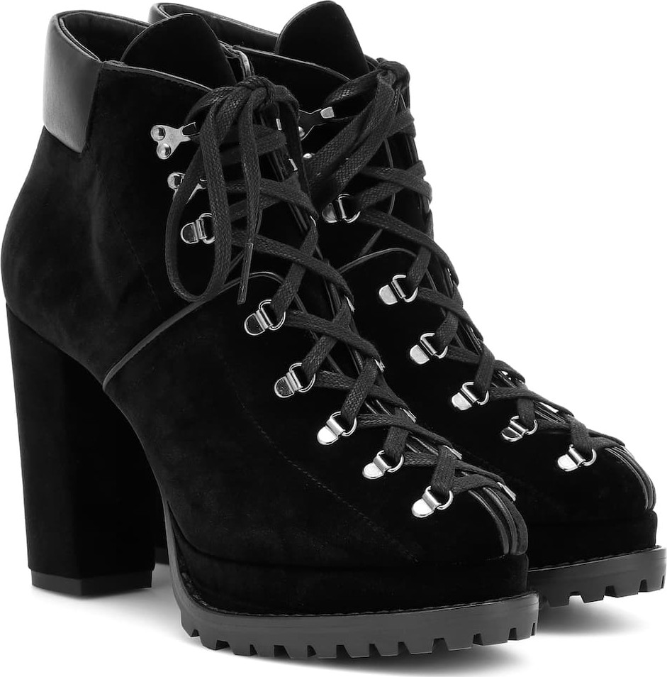 Alaïa Velvet plateau ankle boots