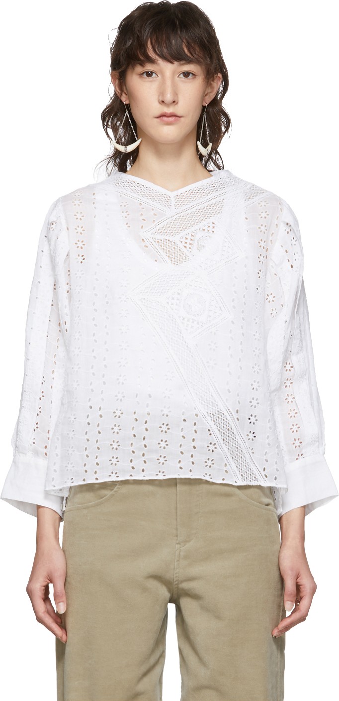 Isabel Marant White Broderie Anglaise Quena Blouse