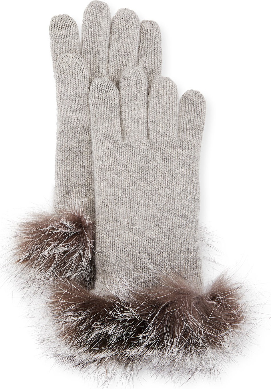 Sofia Cashmere Cashmere Gloves w/ Fur Cuffs