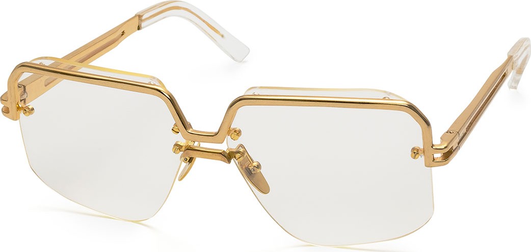 Celine Rectangle Semi-Rimless Metal Sunglasses