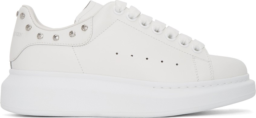 Alexander McQueen SSENSE Exclusive White Studded Oversized Sneakers