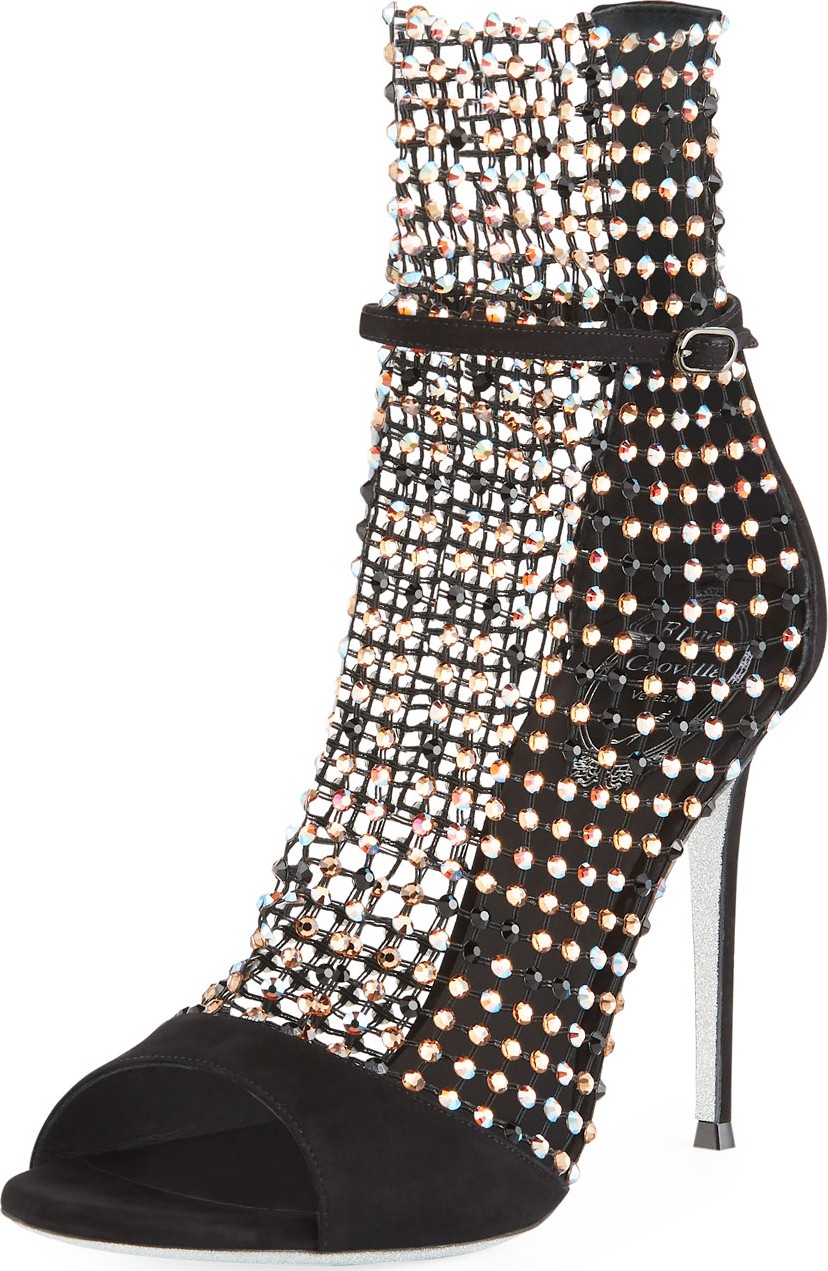 Rene Caovilla Mesh Strass Caged Sandal