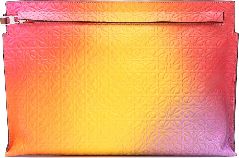 LOEWE T Pouch leather clutch
