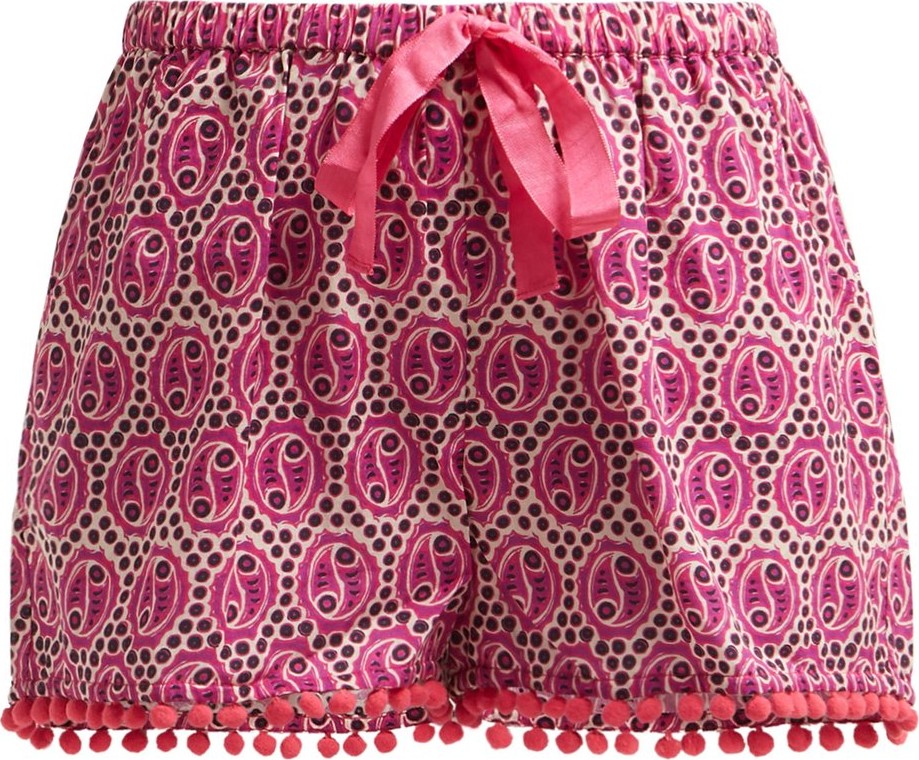 FIGUE Maja geometric-print cotton shorts