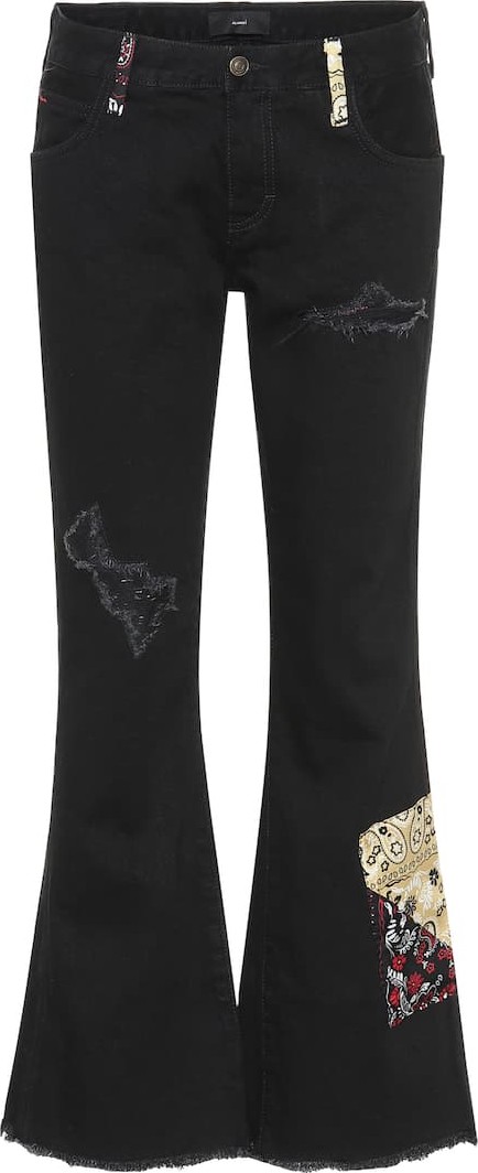Alanui Distressed mid-rise flared jeans