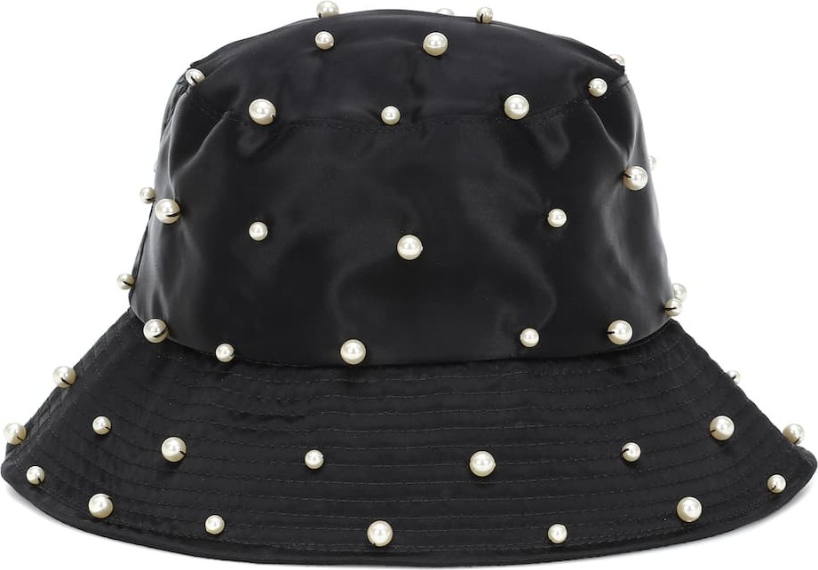 Jennifer Behr Mallorie embellished satin bucket hat
