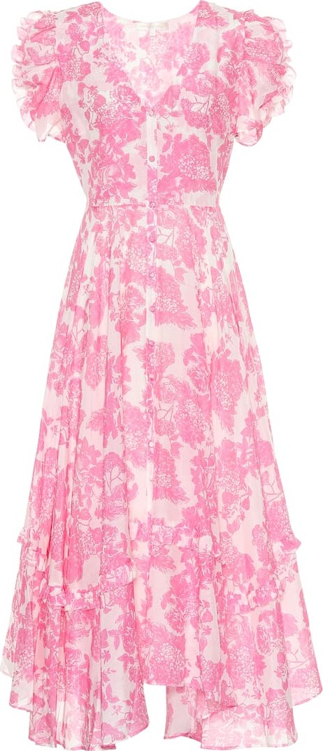 LOVESHACKFANCY Andie floral cotton and silk dress