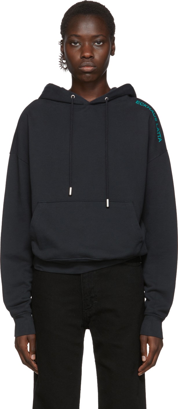 Eckhaus Latta Black Logo Hoodie