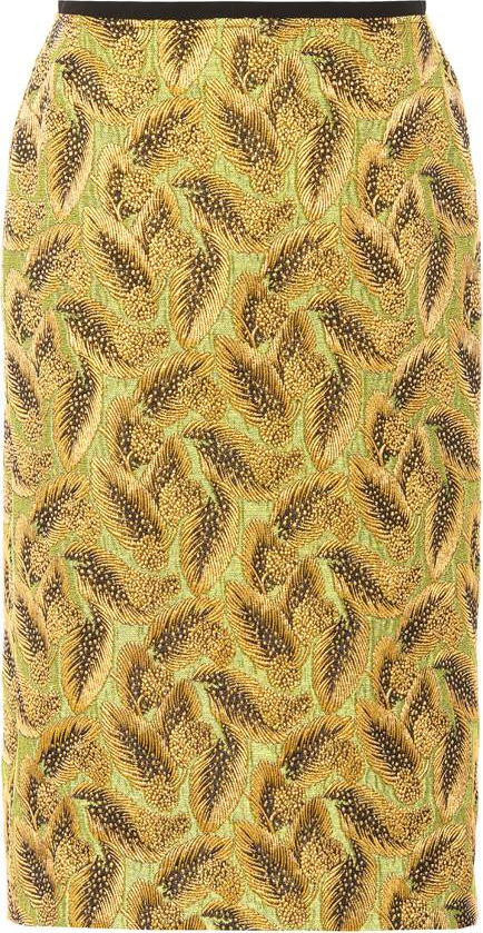 Dries Van Noten Embellished jacquard skirt