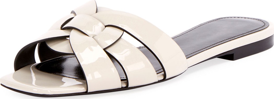 Saint Laurent Nu Pieds Shiny Flat Sandals