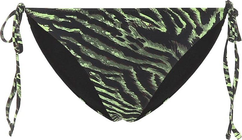Ganni Tiger-print bikini bottoms