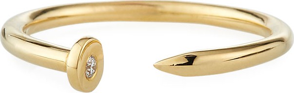 Sydney Evan 14k Yellow Gold Nail Ring w/ Diamond  Size 6.5