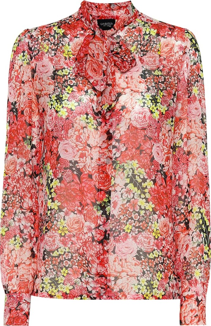 Giambattista Valli Floral silk blouse