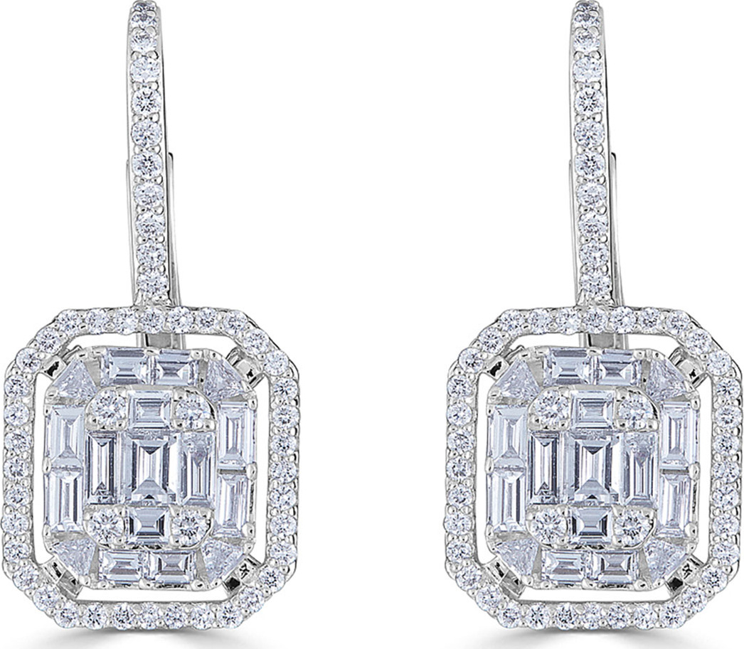 ZYDO 18k Mosaic Mixed-Cut Drop Earrings